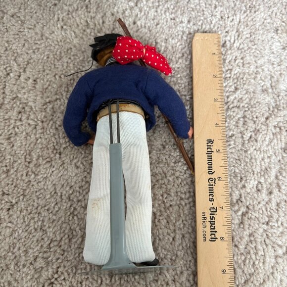 Vintage Folk Art Hobo Figurine Hard Face, Lower Legs, Shoes‎ & Hands 9” on Stand - Picture 6 of 11